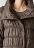 Eggshell Recycled Nylon Stand Collar Coat