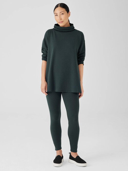 Cozy Brushed Terry Hug Funnel Neck Long Top