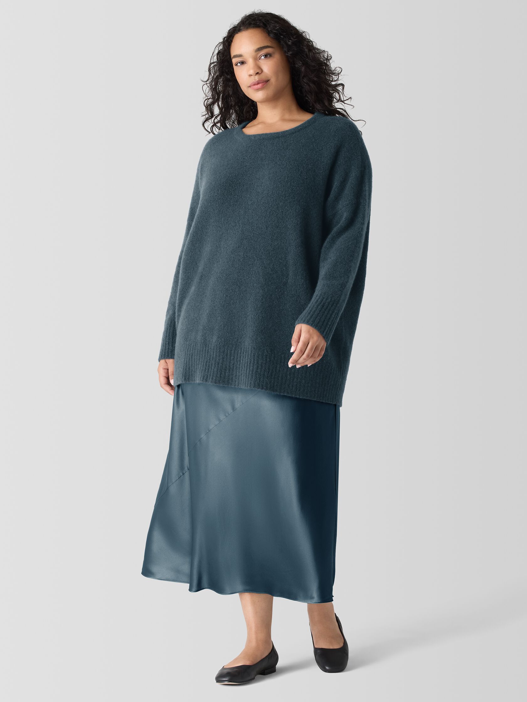 Stretch Silk Charmeuse Bias Skirt
