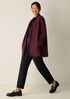 Lightweight Boiled Wool High Collar Jacket in Regenerative Wool