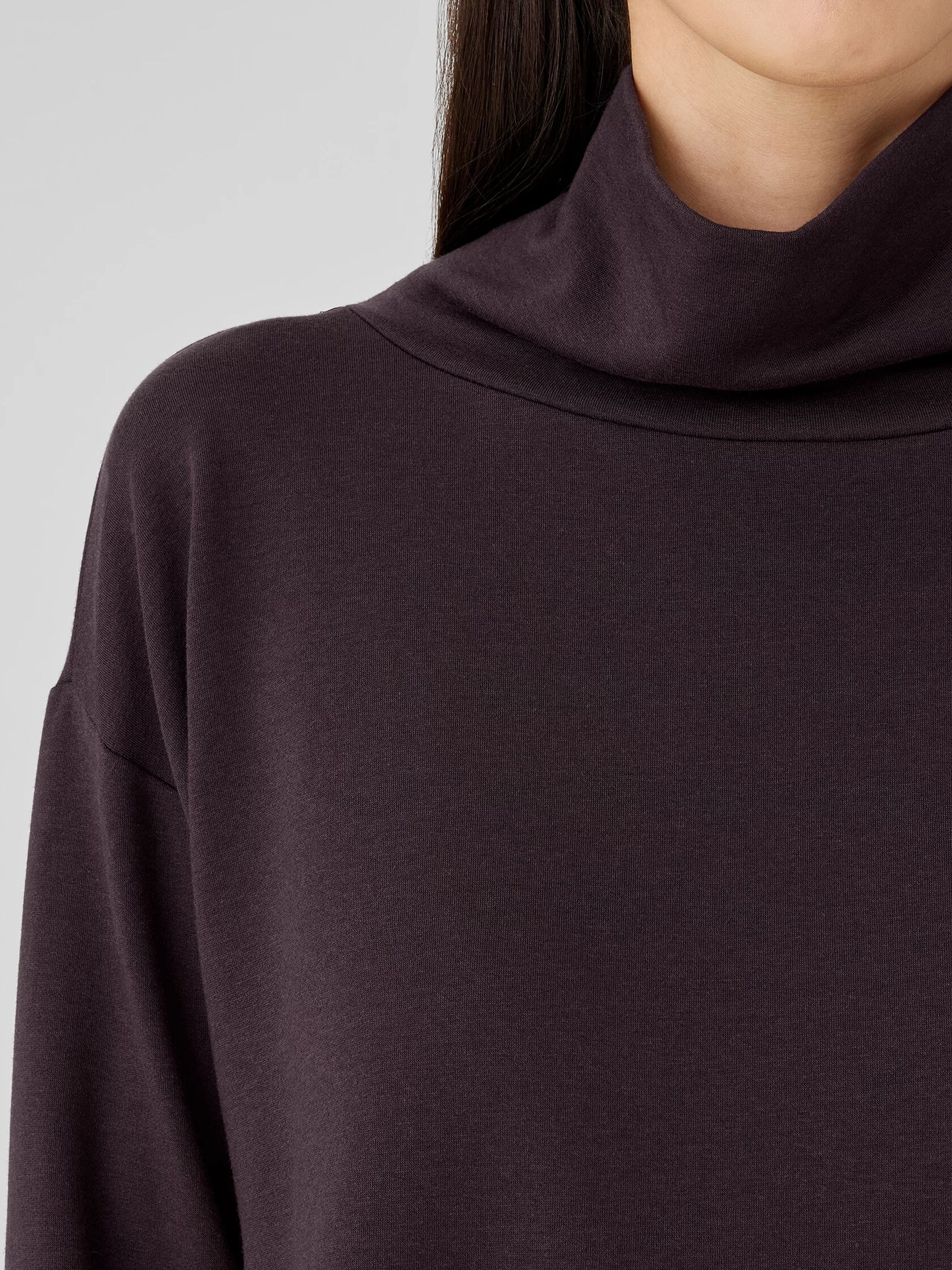 Cozy Brushed Terry Hug Funnel Neck Top