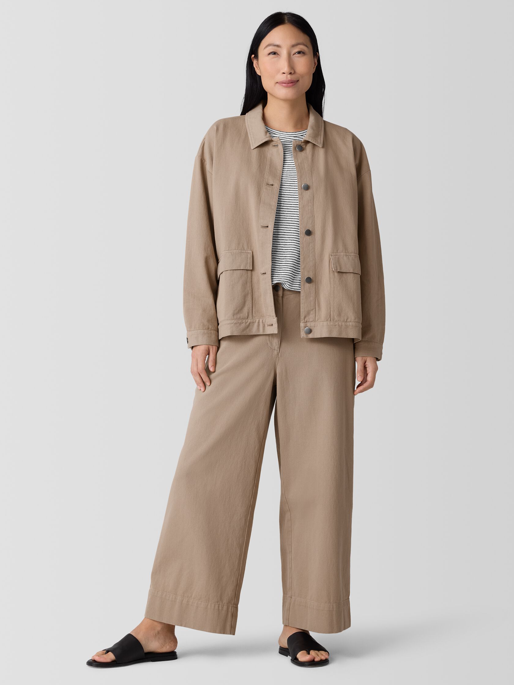 Garment-Dyed Utility Cotton Classic Collar Jacket