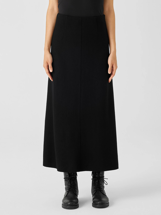 Boiled Wool Jersey A-Line Skirt