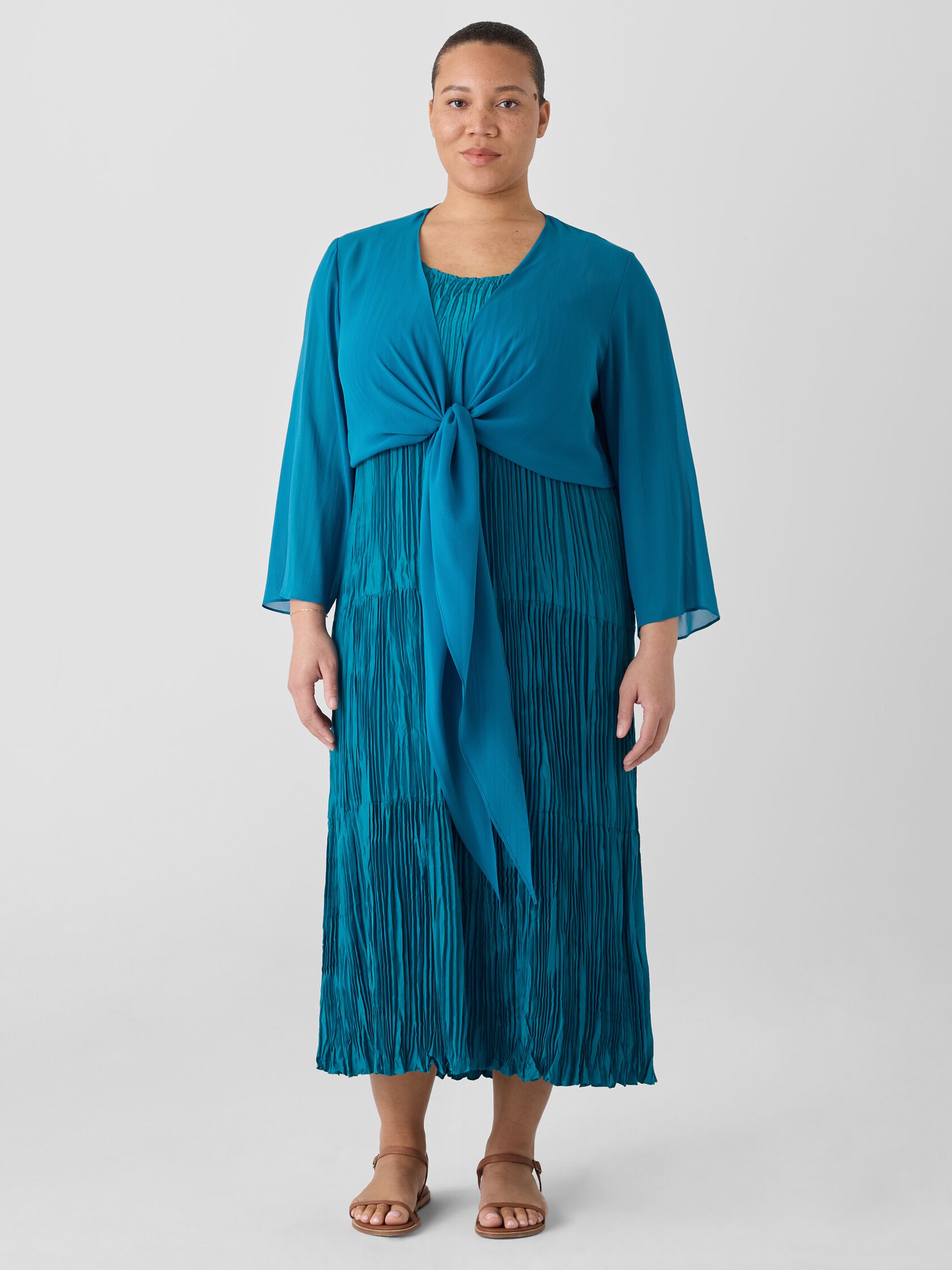 Sheer Silk Georgette Tie Jacket