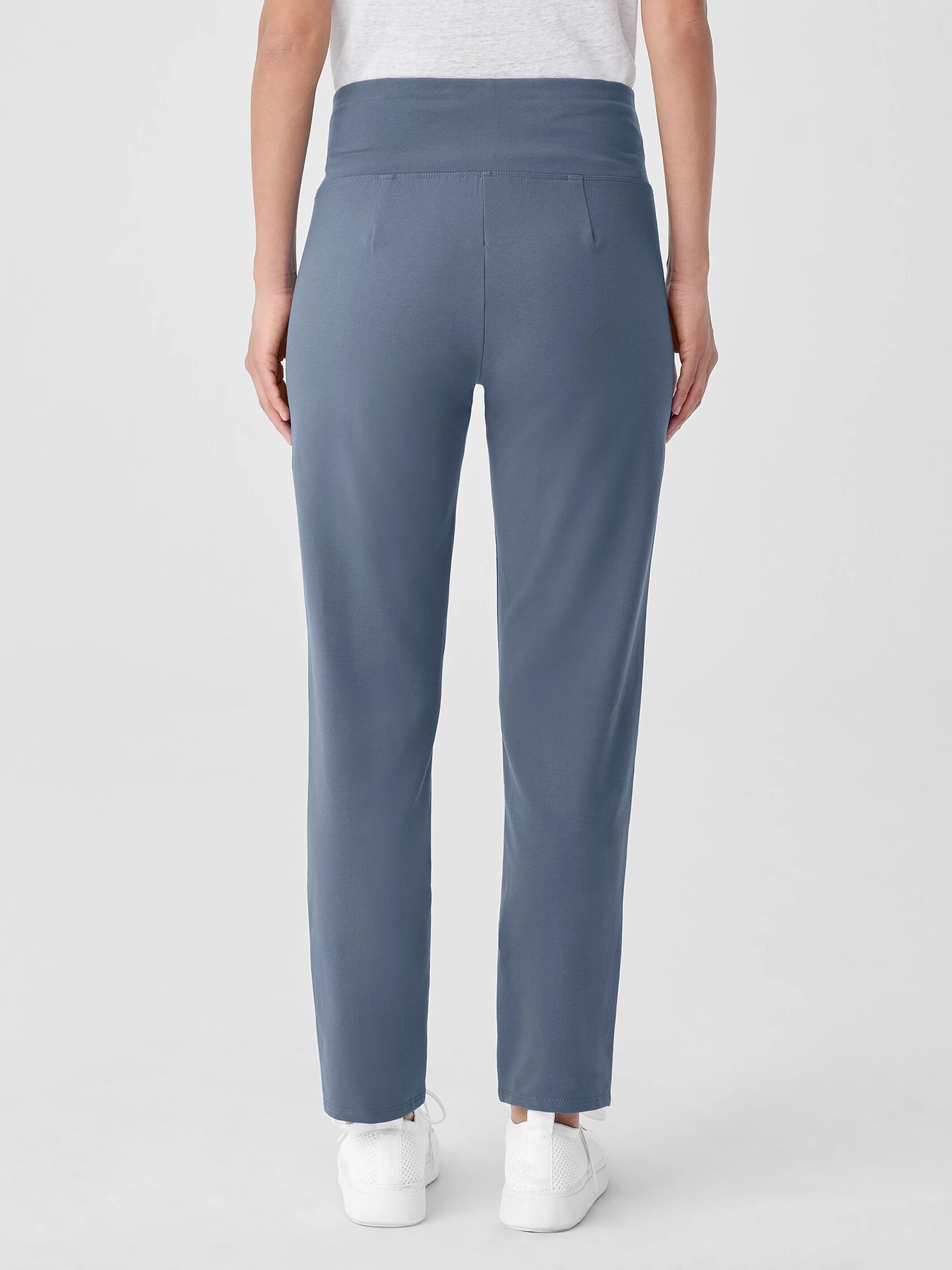 Pima Cotton Stretch Jersey High-Waisted Pant