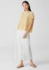 Organic Linen Cotton Mock Neck Top