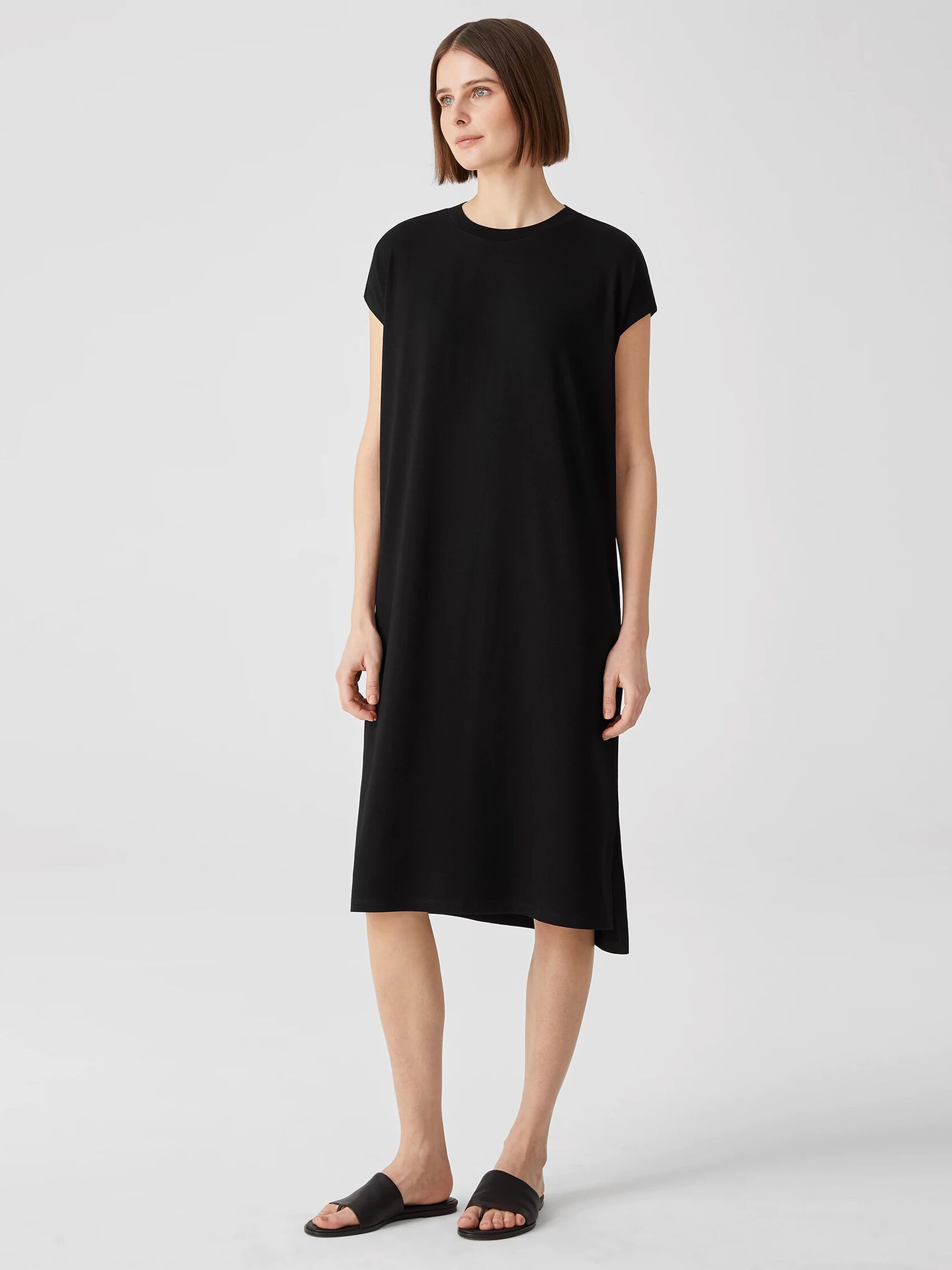 Viscose Jersey Crew Neck Dress