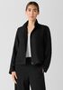 Silk Linen Box Stand Collar Jacket