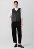 Eggshell Recycled Nylon Quilted V-Neck Vest