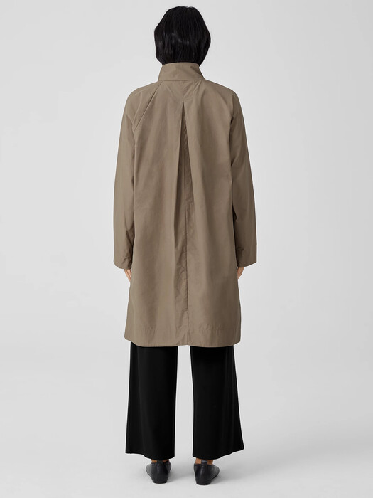 Light Organic Cotton Nylon Stand Collar Coat