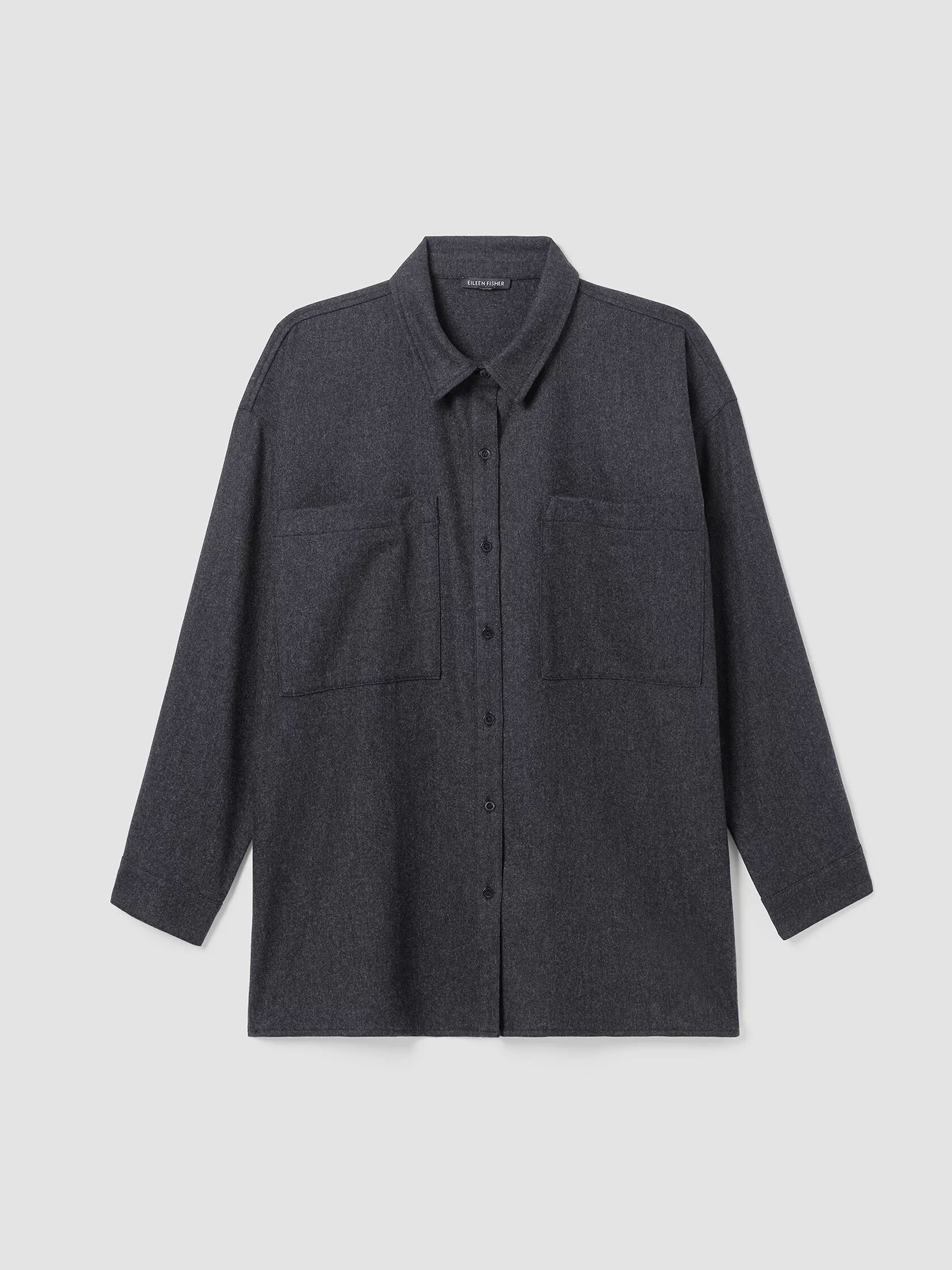 Soft Wool Flannel Classic Collar Shirt