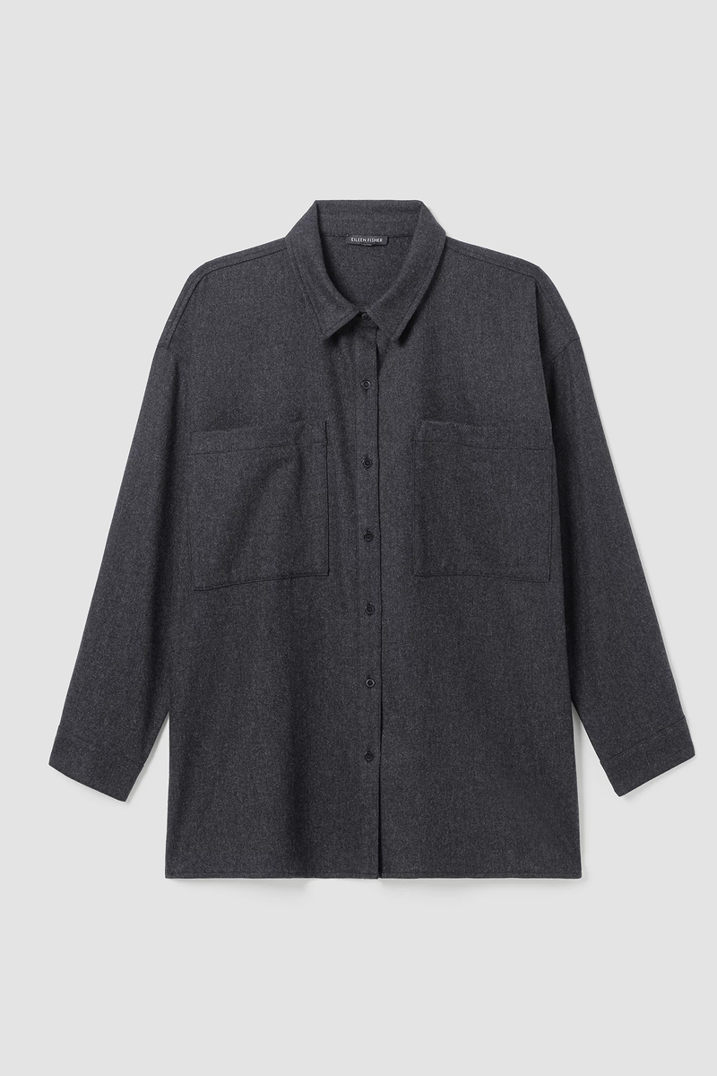 Soft Wool Flannel Classic Collar Shirt