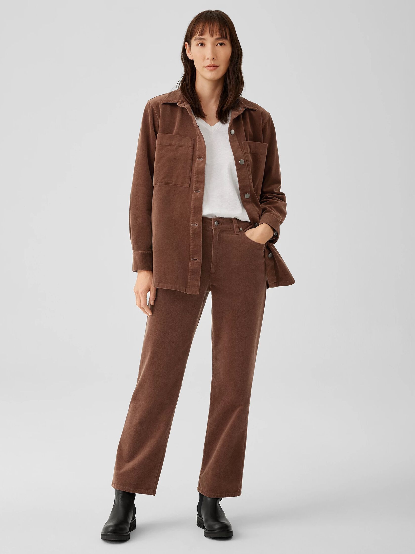 Organic Cotton Stretch Corduroy Straight Pant