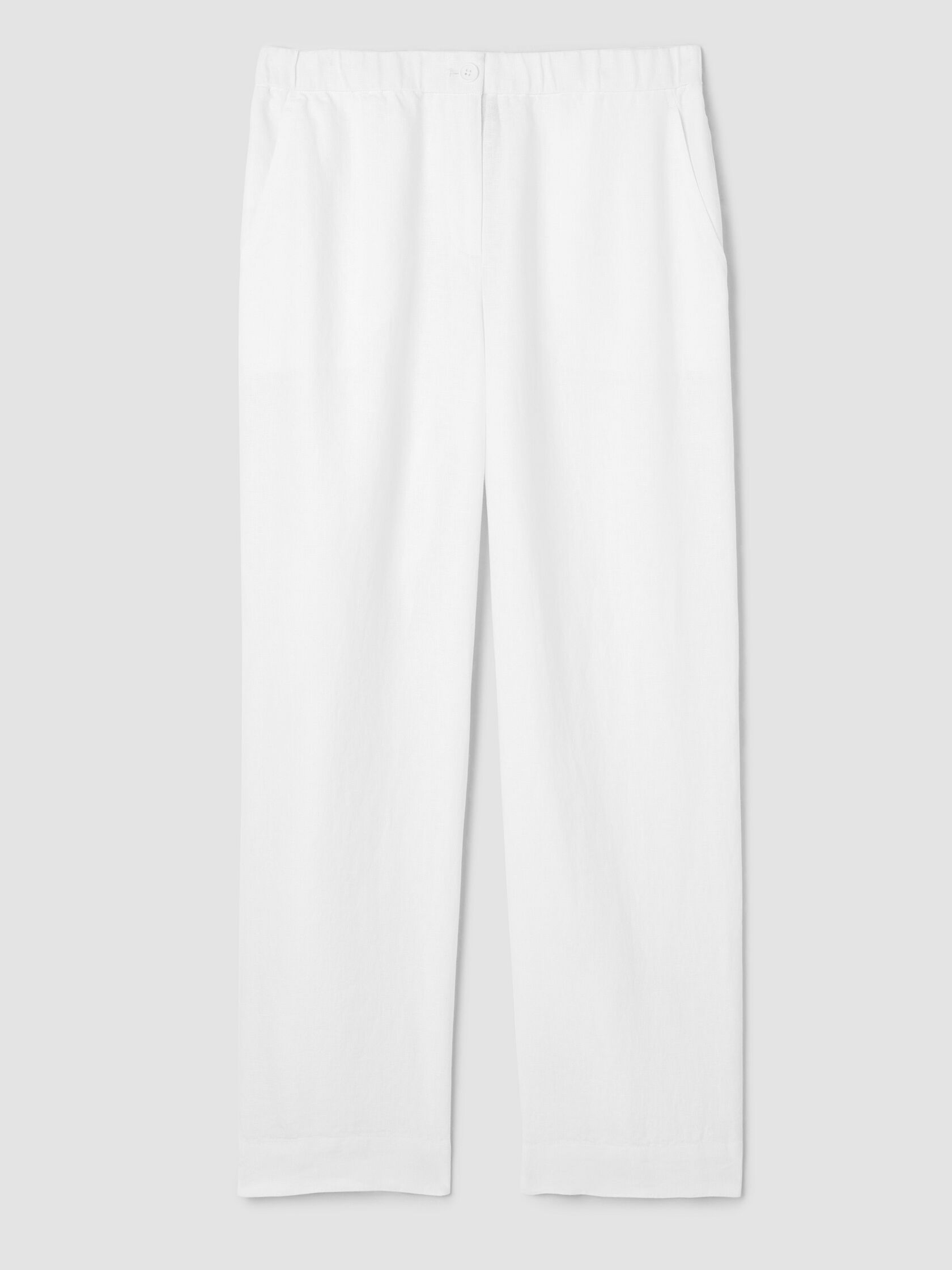 Heavy Organic Linen Full-Length Straight Trouser