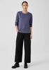 Organic Linen Jersey Crew Neck Top