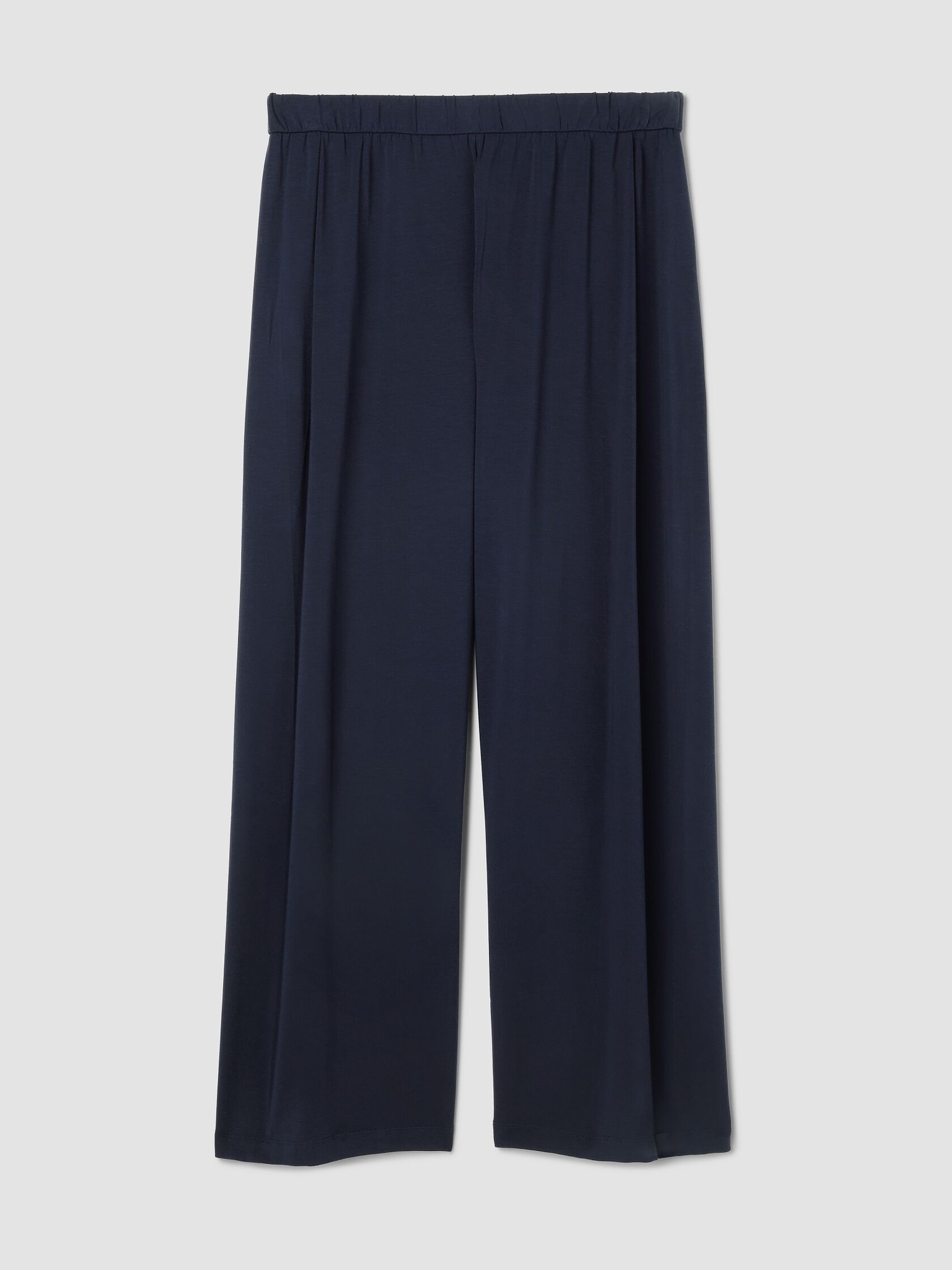 Stretch Jersey Knit Pleated Straight Pant