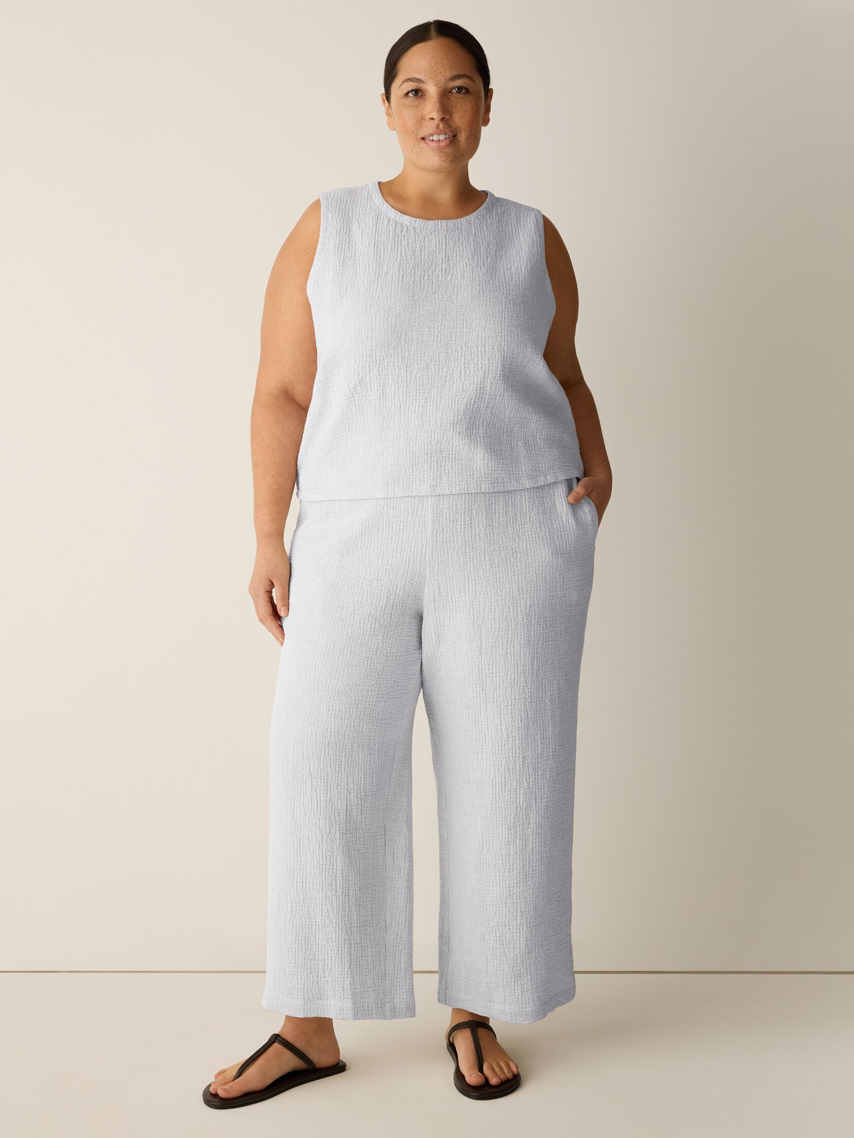 Organic Cotton Doubleweave Round Neck Tank