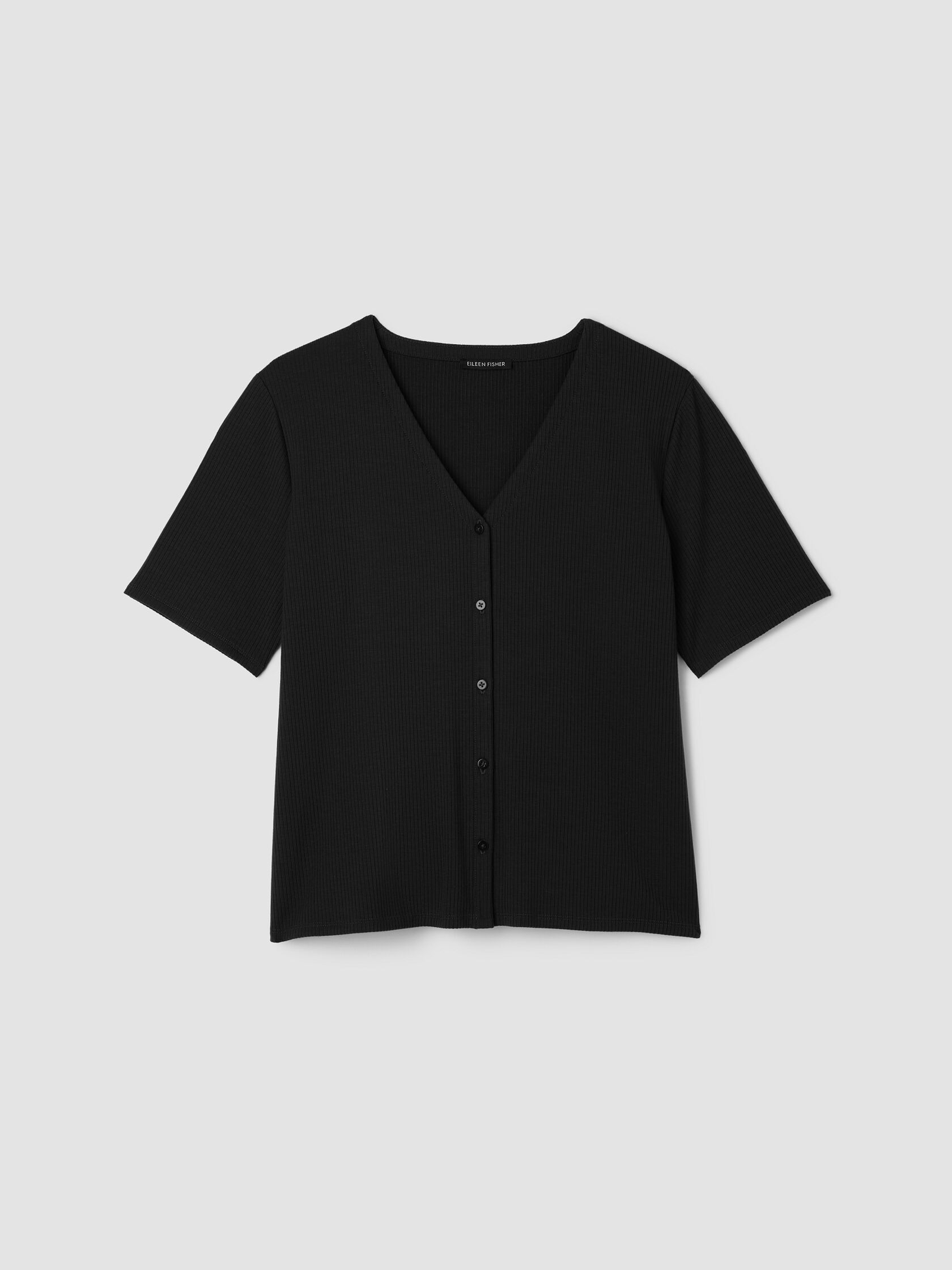 Ribbed Knit V-Neck Top