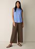 Organic Cotton Microstripe Pucker Sleeveless Shirt