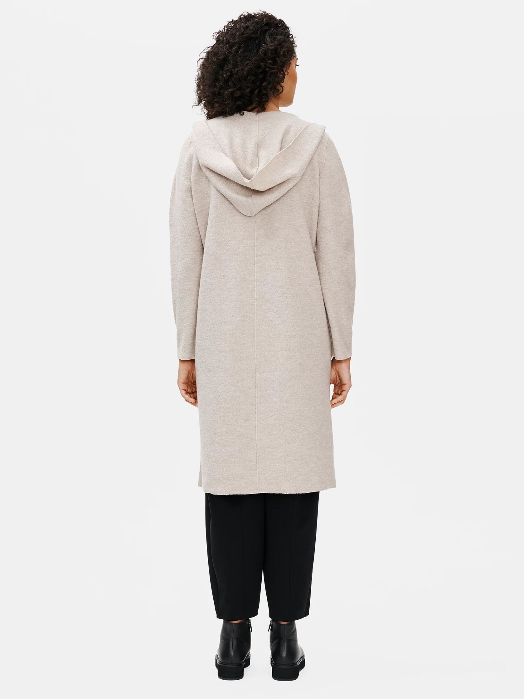 Lightweight Boiled Wool Hooded Jacket