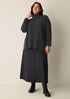Mélange Boiled Wool Jersey A-Line Skirt in Regenerative Wool