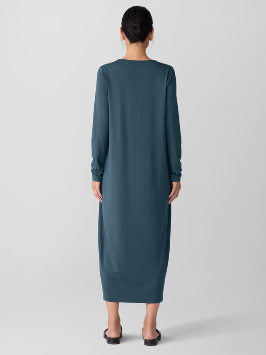 eileen fisher jersey shift dress Eileen Fisher Black Charcoal Colorblock Viscose Jersey Shift Dress PM $268