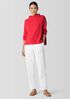 Garment-Dyed Terry Funnel Neck Top