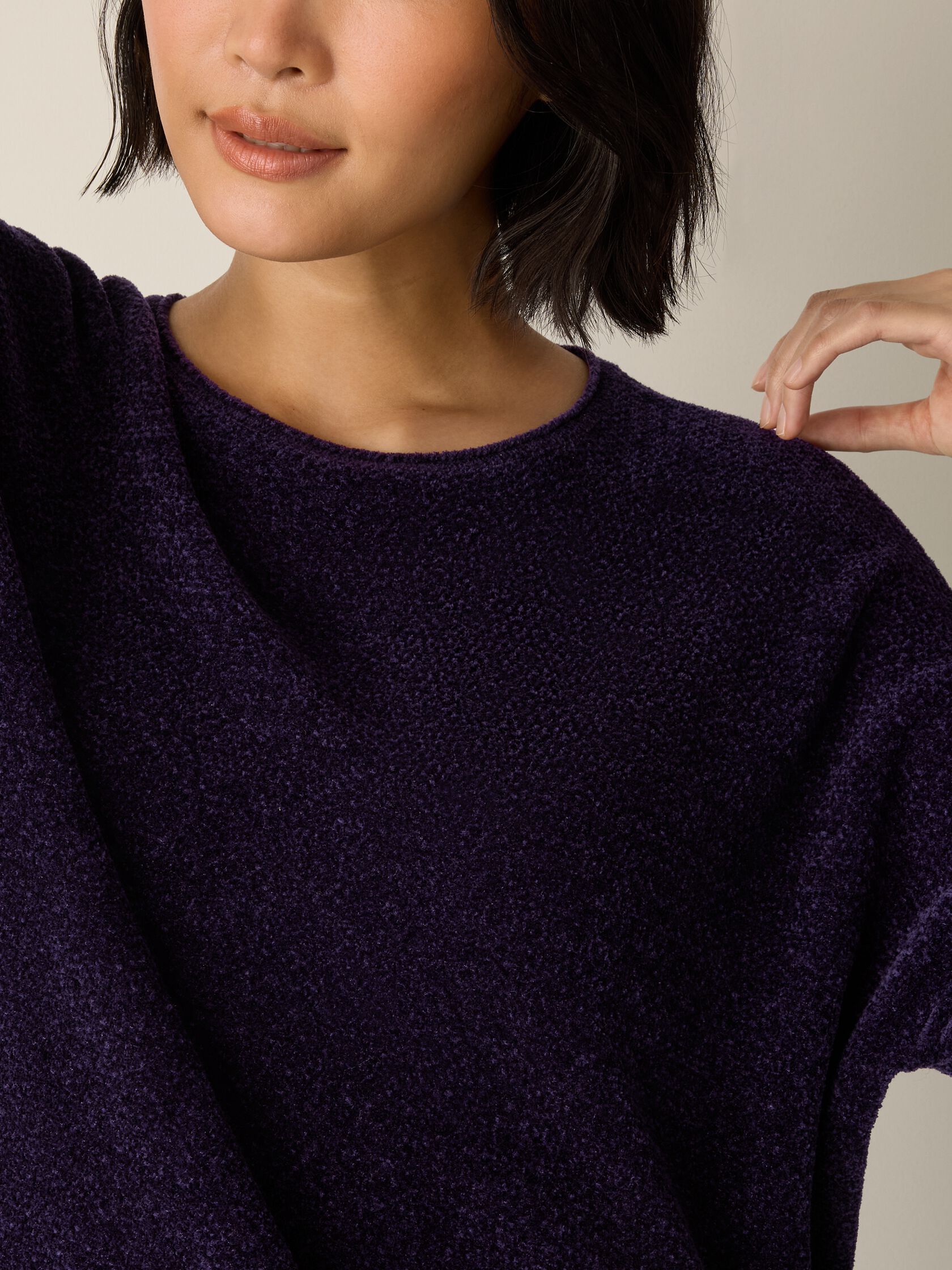 Chenille Blend Crew Neck Top