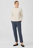 Organic Cotton Crinkled Knit Funnel Neck Top