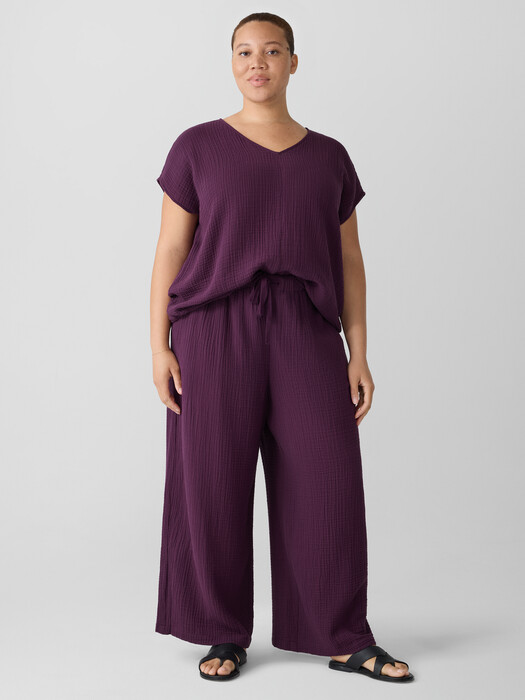 Organic Cotton Lofty Gauze Wide-Leg Pant