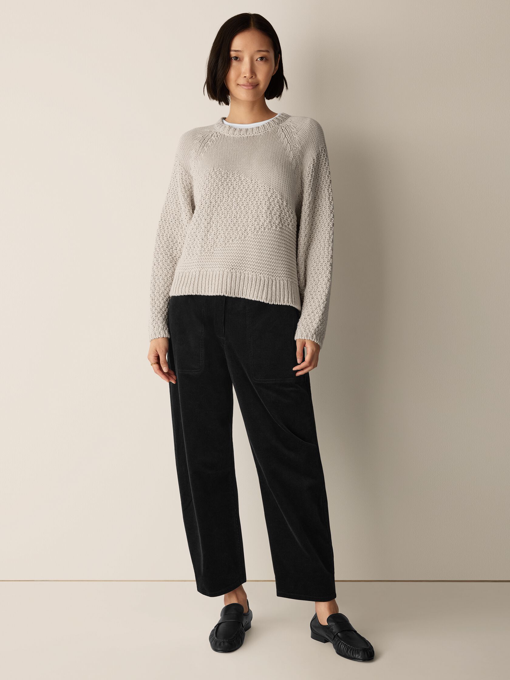 Peruvian Organic Cotton Cord Crew Neck Top