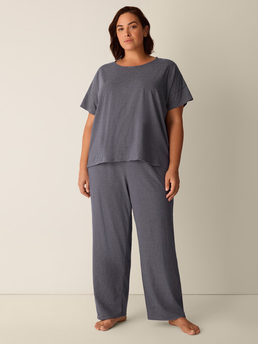 Mini Stripe Organic Cotton Jersey Sleep Set