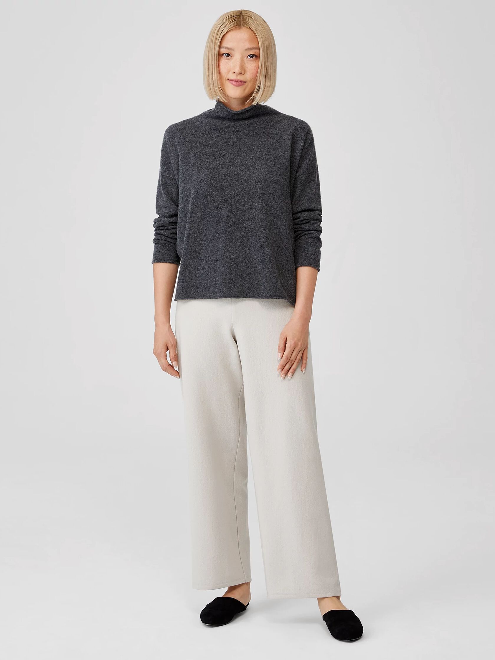 Boiled Wool Jersey Straight Pant