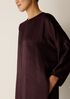 Textured Satin Round Neck Dolman-Sleeve Dress