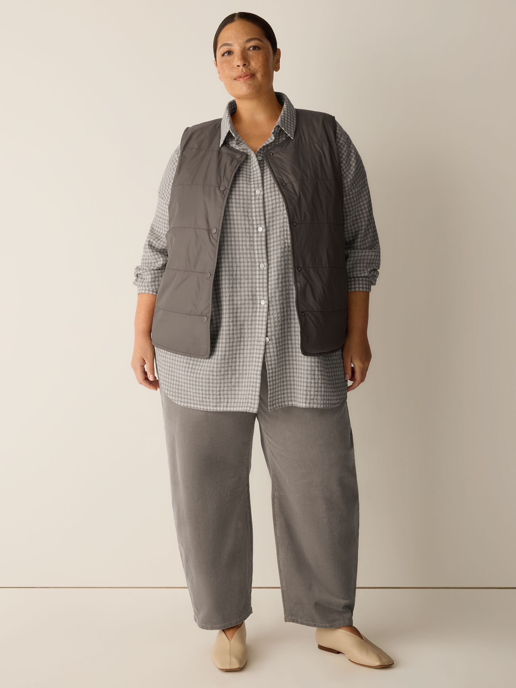 Eggshell Recycled Nylon Quilted Vest