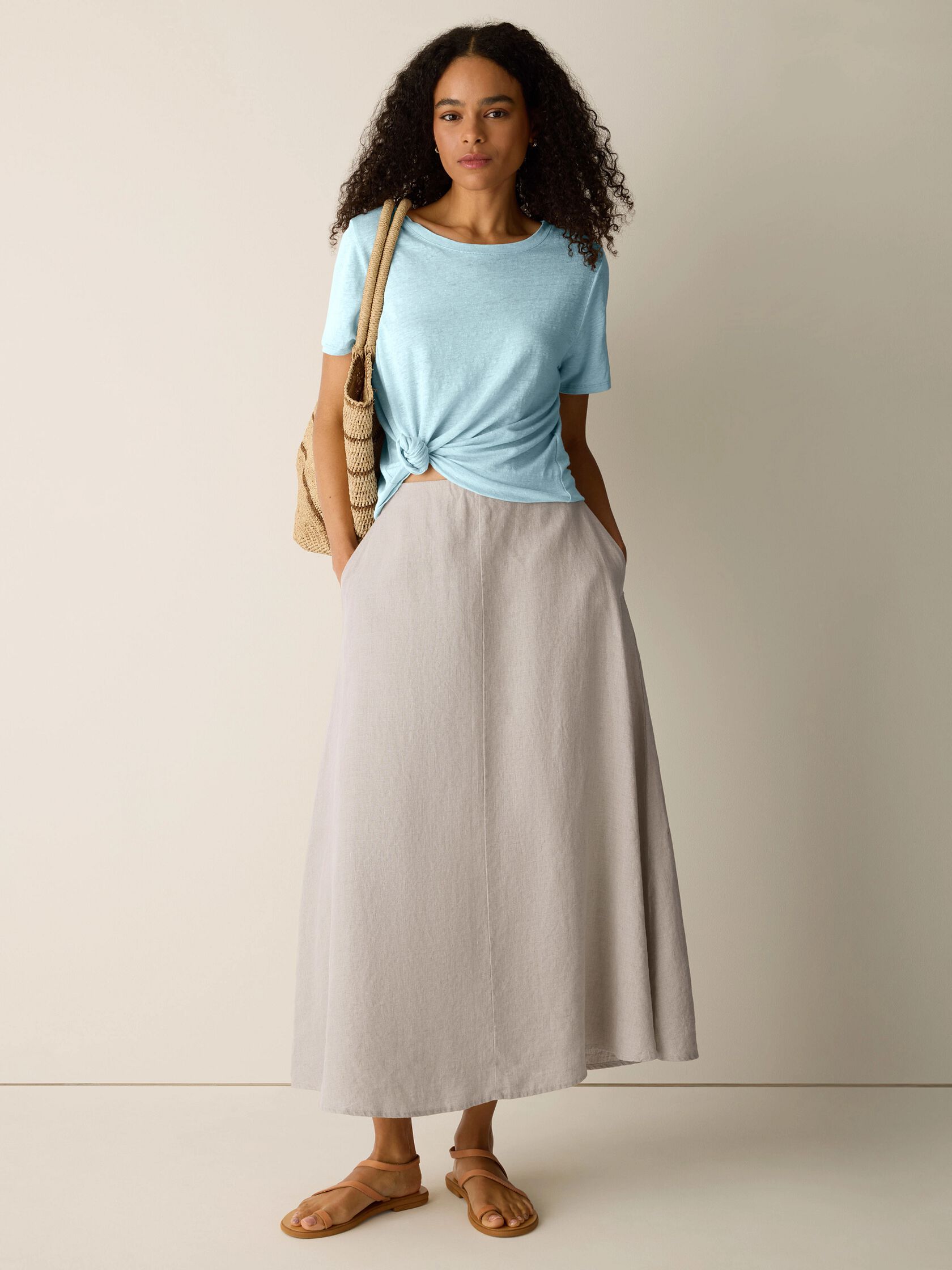 Organic Linen Jersey Crew Neck Tee