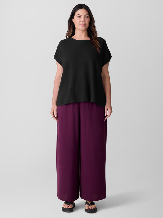 Silk Georgette Crepe Wide-Leg Pant