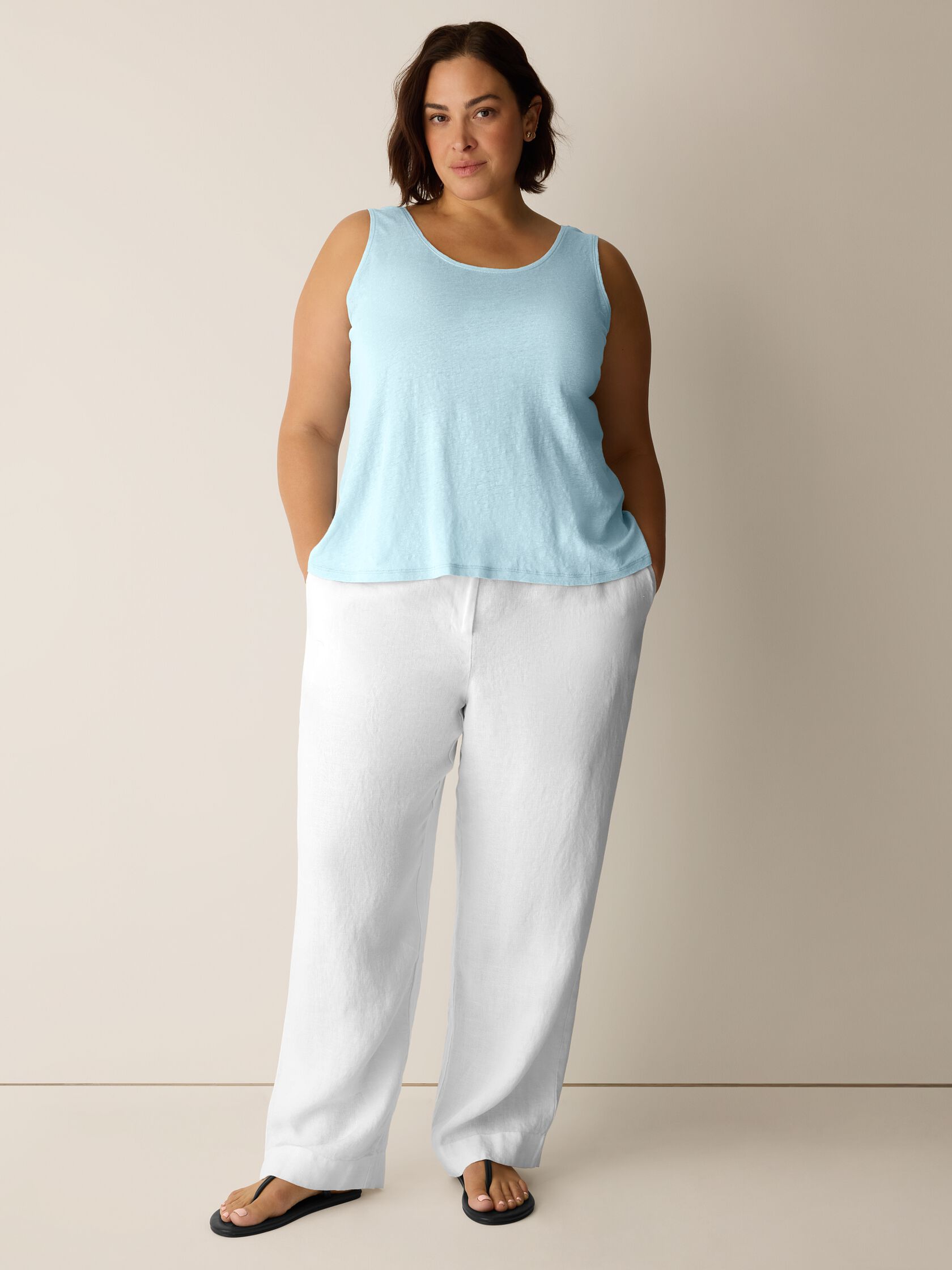 Organic Linen Jersey Scoop Neck Tank