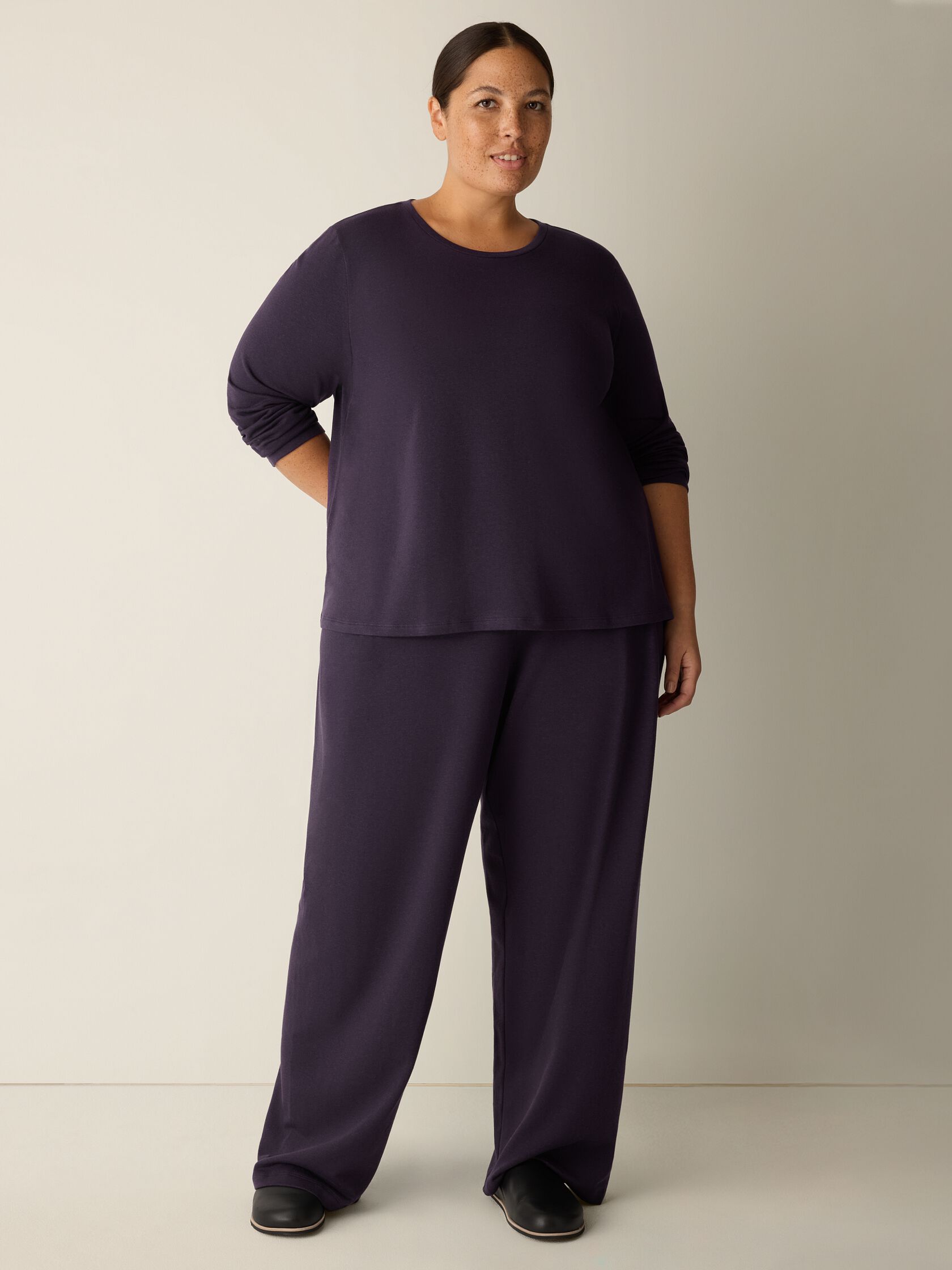 Cozy Brushed Terry Hug Crew Neck Top