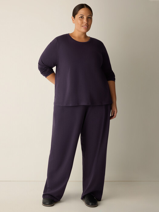 Cozy Brushed Terry Hug Crew Neck Top