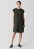 Organic Cotton Ripple Mock Neck Dress