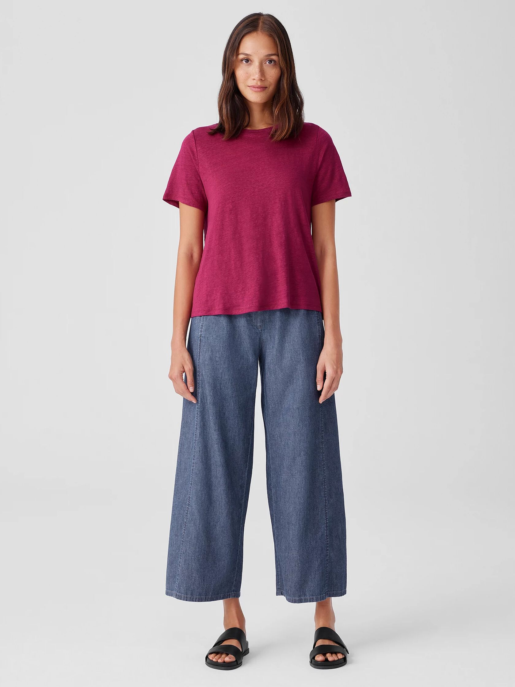 Organic Linen Jersey Crew Neck Tee