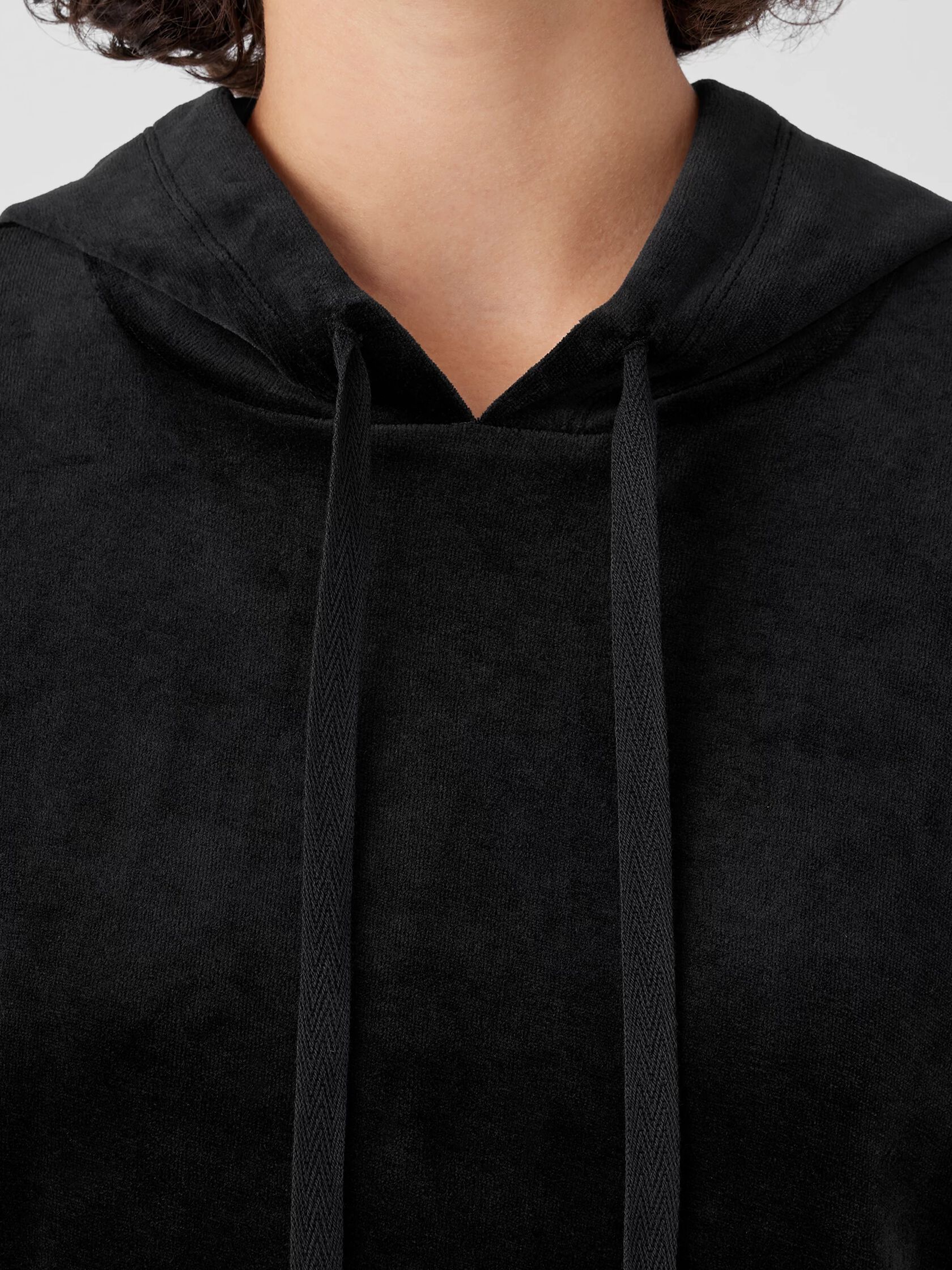 Cozy Velour Knit Hooded Top