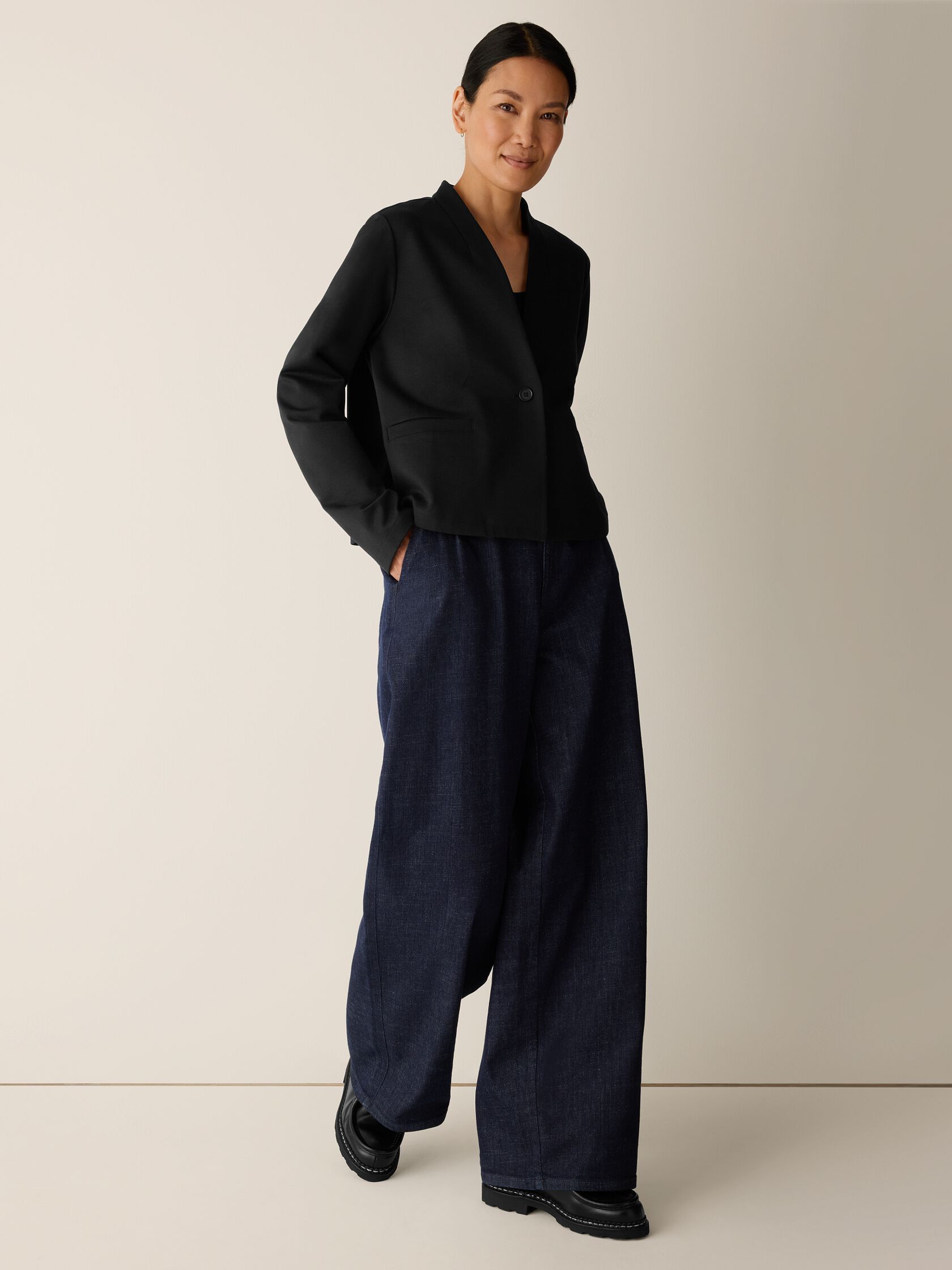 Washable Flex Ponte High Neck Jacket