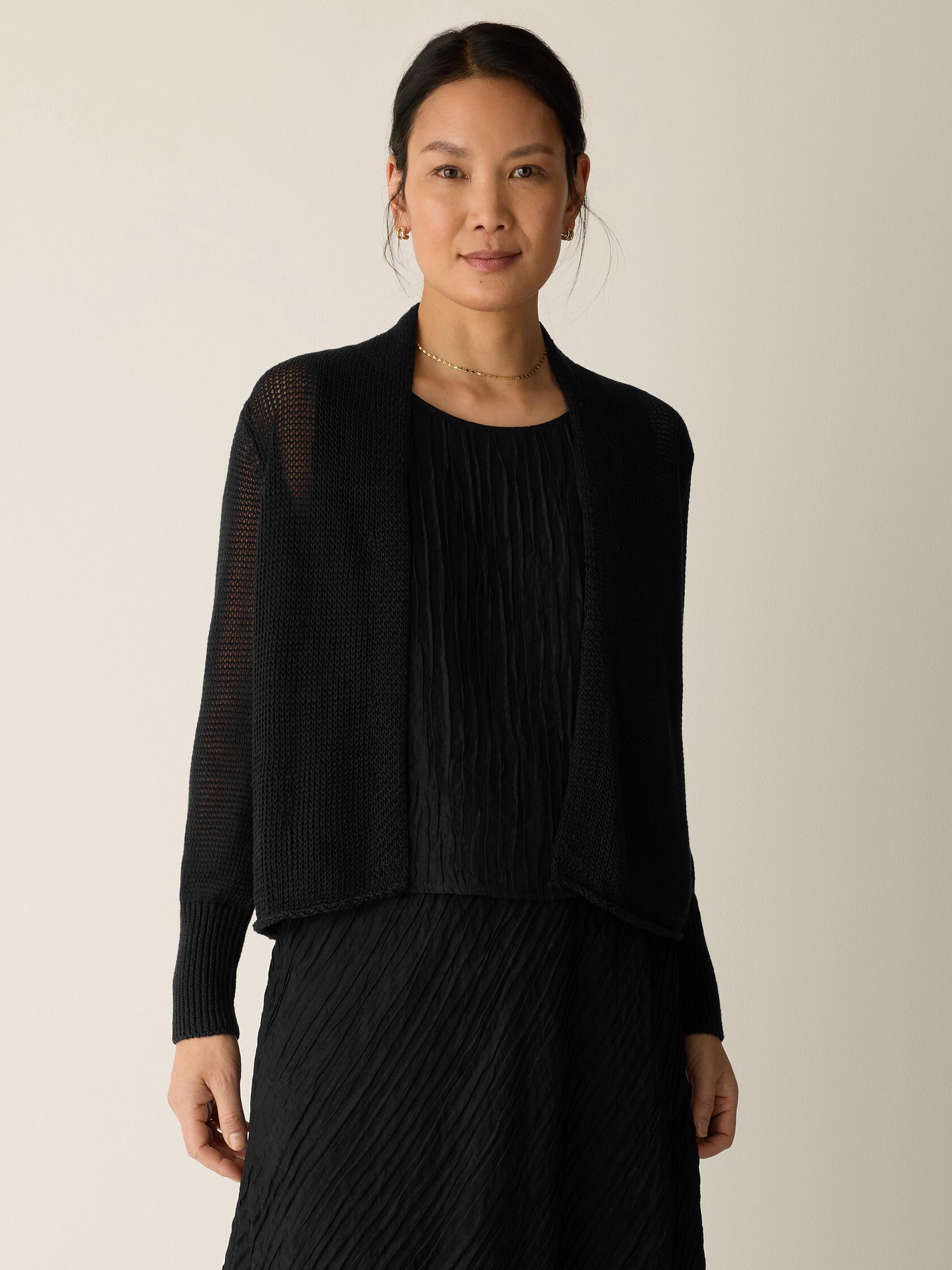 Organic Linen Cotton Cropped Cardigan