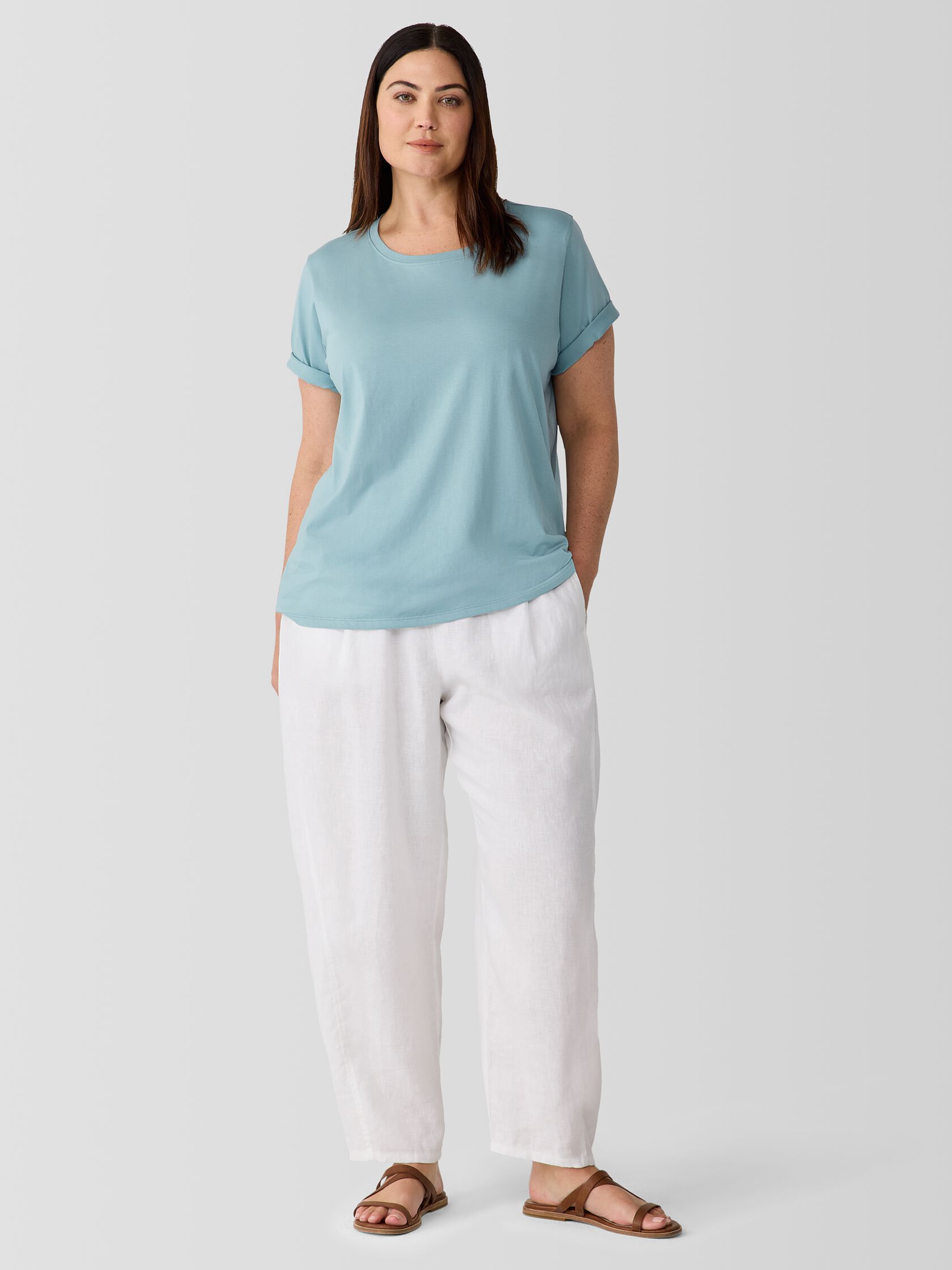 Organic Pima Cotton Jersey Round Neck Tee