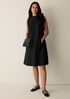 Organic Cotton Pucker Mock Neck Dress