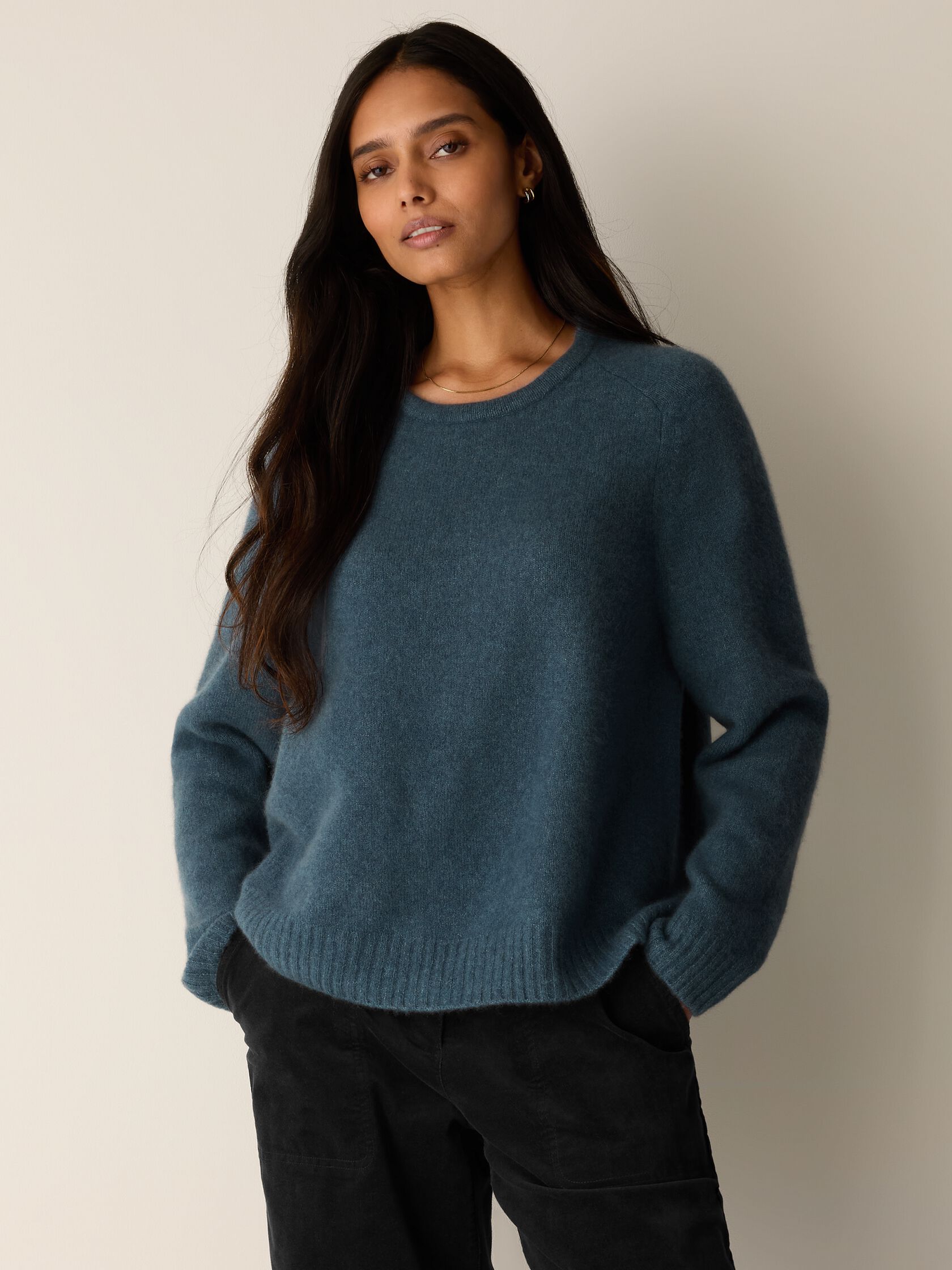 Cashmere Silk Boucle Bliss Crew Neck Top