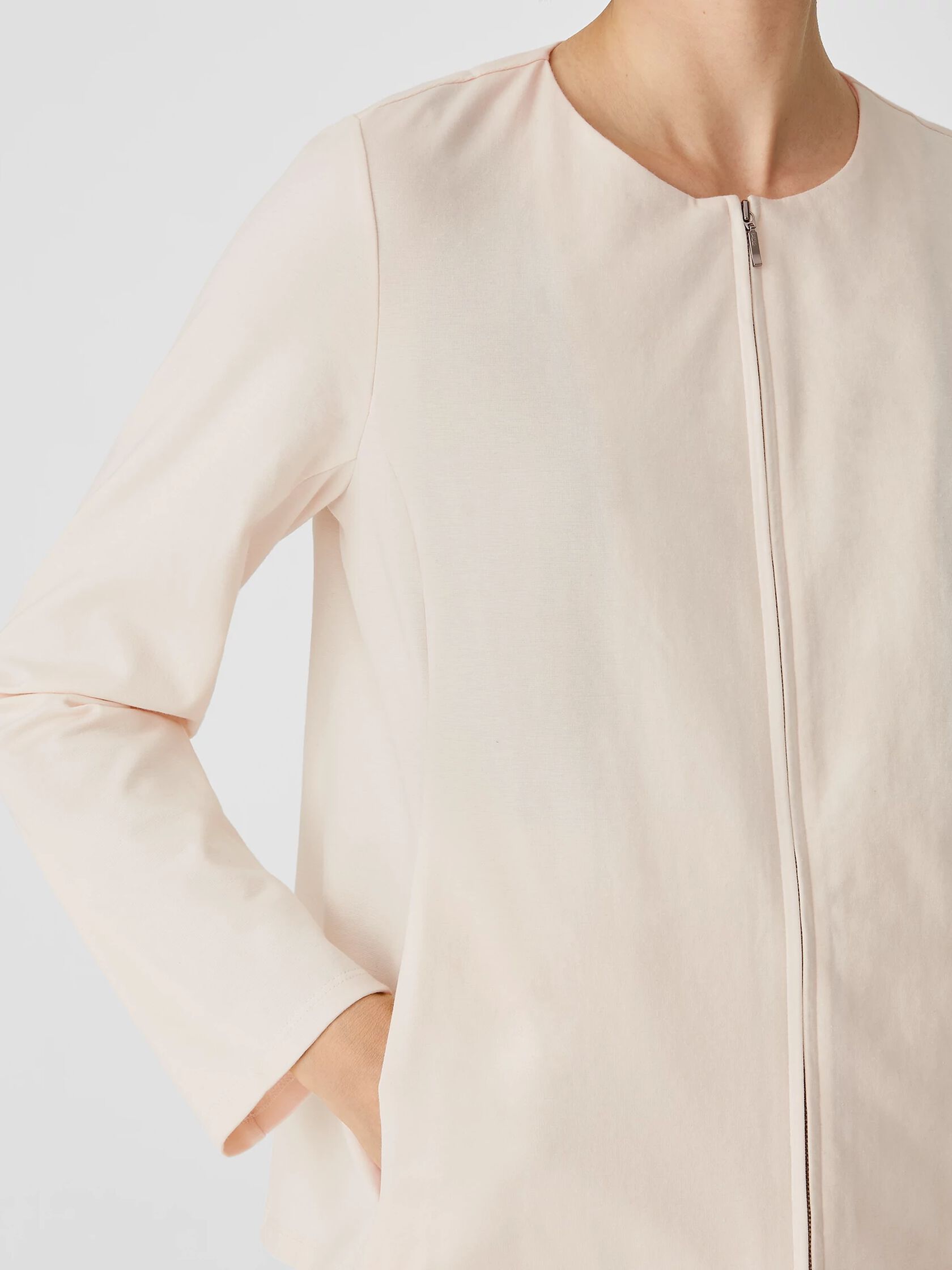 Organic Cotton Ponte Zip-Front Jacket