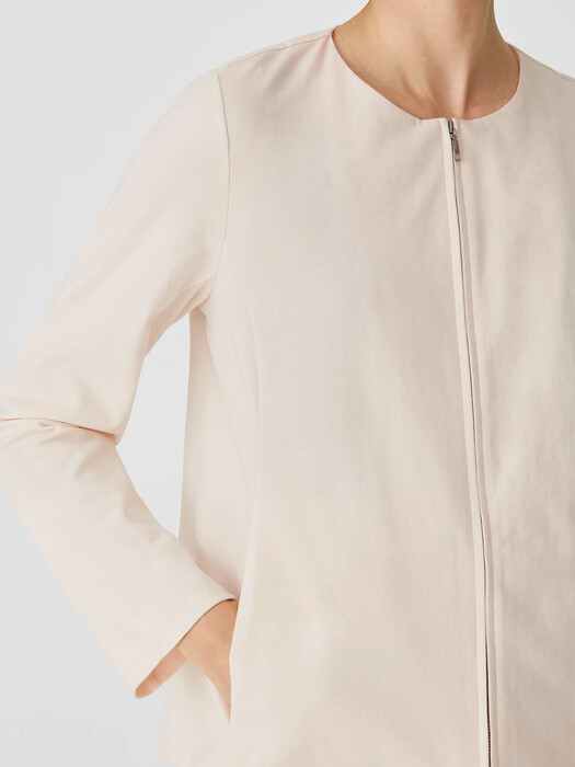Organic Cotton Ponte Zip-Front Jacket